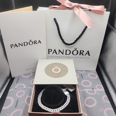 AUTHENTIC PANDORA S925 ALE TIMELESS PAVÉ CUBAN BRACELET 593008C01 Free Shipping!