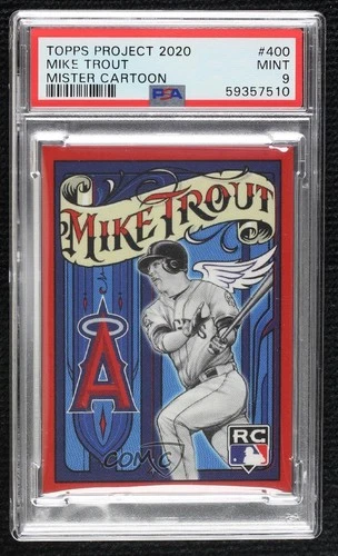 2020 Project 2011 Topps Update /12452 Mike Trout Mister Cartoon #400 PSA 9 MINT