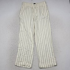 Gap Pants Womens Medium Ivory Blue Striped PJ Pajamas Sleepwear Drawstring New