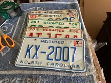 Lot Of 5 North Carolina Weighted License Plates Truck 2004 - 2021