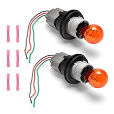2PCS Turn Signal Light Socket Holder Kit with Wiring Harness  Bulb Compatible