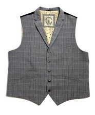 Men's Cavani Classic Suit Vest Waistcoat Gray Old Money Lining Rayon - UK 50