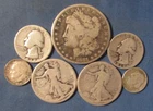 LOT 7 US SILVER COINS 1881 O MORGAN SILVER DOLLAR AS IS SCRAP BETTER -- WEAR