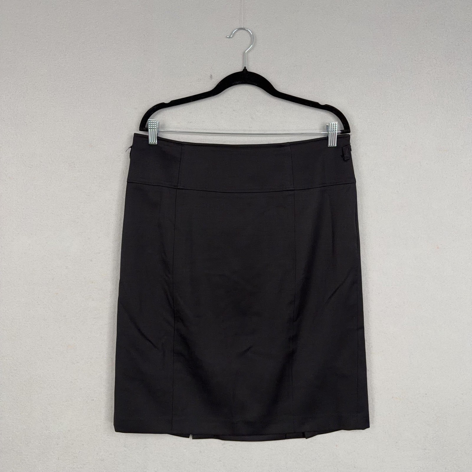 Lauren Ralph Lauren Skirt Womens 14 Black Wool Pencil Lined Back Vent Office LRL