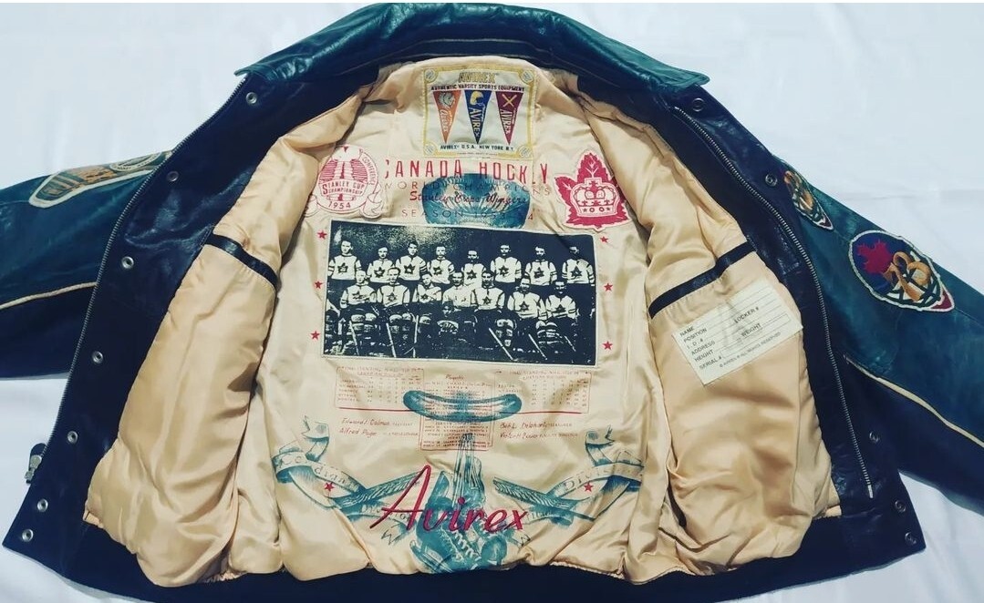 MINT ACD Avirex Canadian Leather Varsity jacket 90s NYC Raekwon