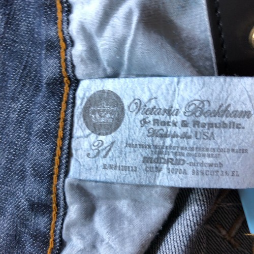 Victoria Beckham Rock Republic Jeans Women Size 31 Blue Denim Embroidered - Picture 4 of 12