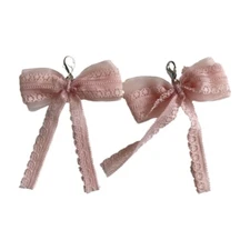 2Pcs Lace Bows Shoe Enhancers Shoe Clips Set Shoelace Charms for Women Sneakers