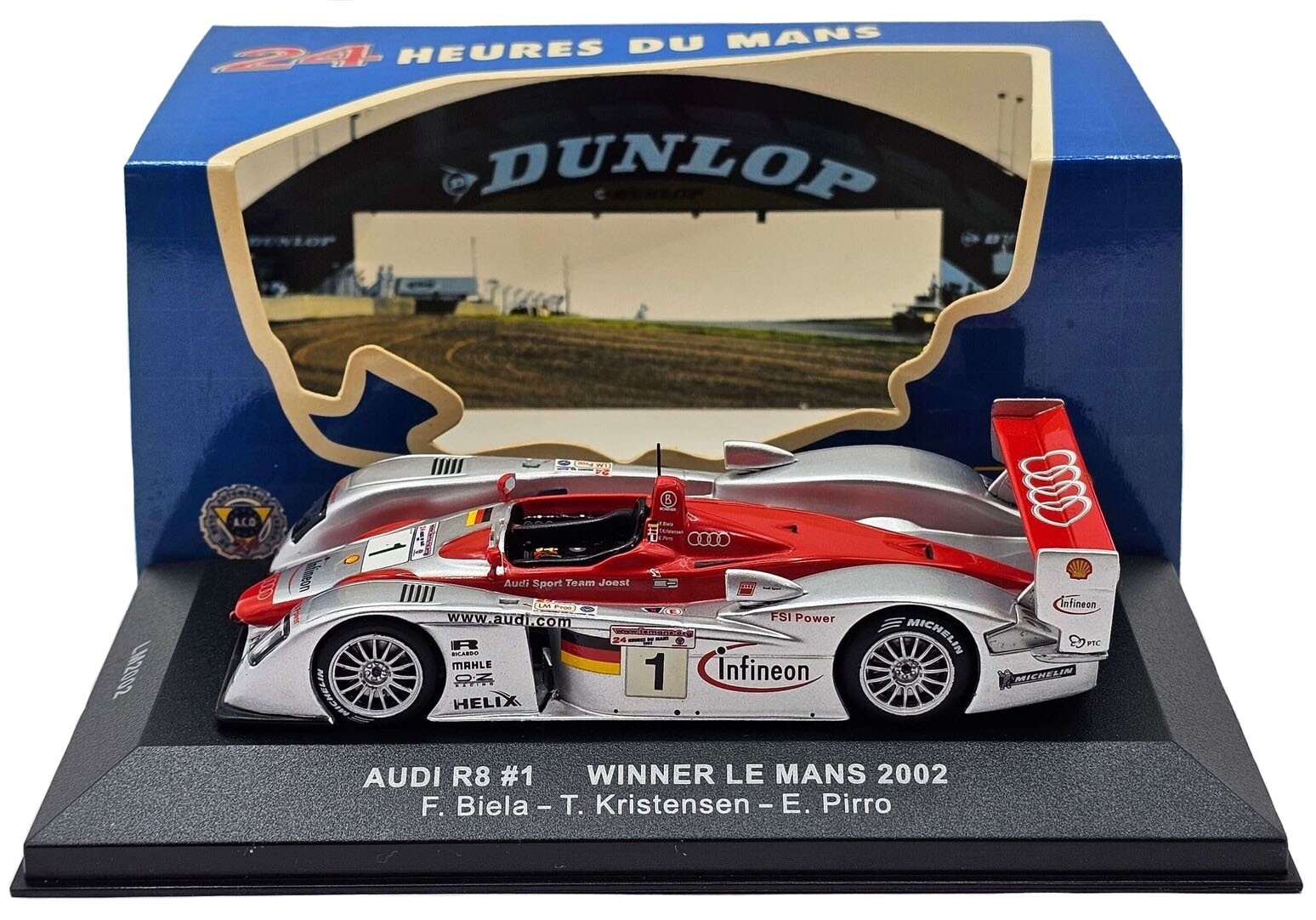 IXO LM2002 Audi R8 #1 Le Mans Winner 2002 - Biela/Kristensen/Pirro 1/43 Scale