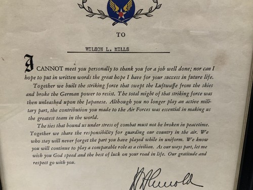 Army Air Forces Certificate Of Appreciation For War Service Framed with Glass - Picture 3 of 9