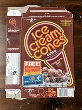 1987 General Mills Ice Cream Cones Chocolate Chip cereal box - MINI PIANO