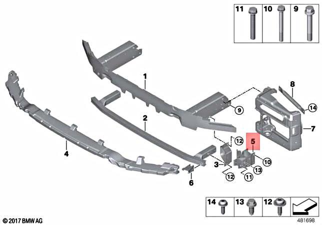 Genuine BMW X3 X4 M G01 G02 G08 X3 18d TX11 Adapter Front Right 