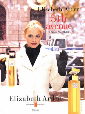 1998 Elizabeth Arden perfume Amber Valletta 5th Avenue 1-page MAGAZINE AD
