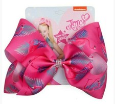 JOJO Large Hair Bows Flamingos/Tropical Palm Leaves in Beautiful Colors