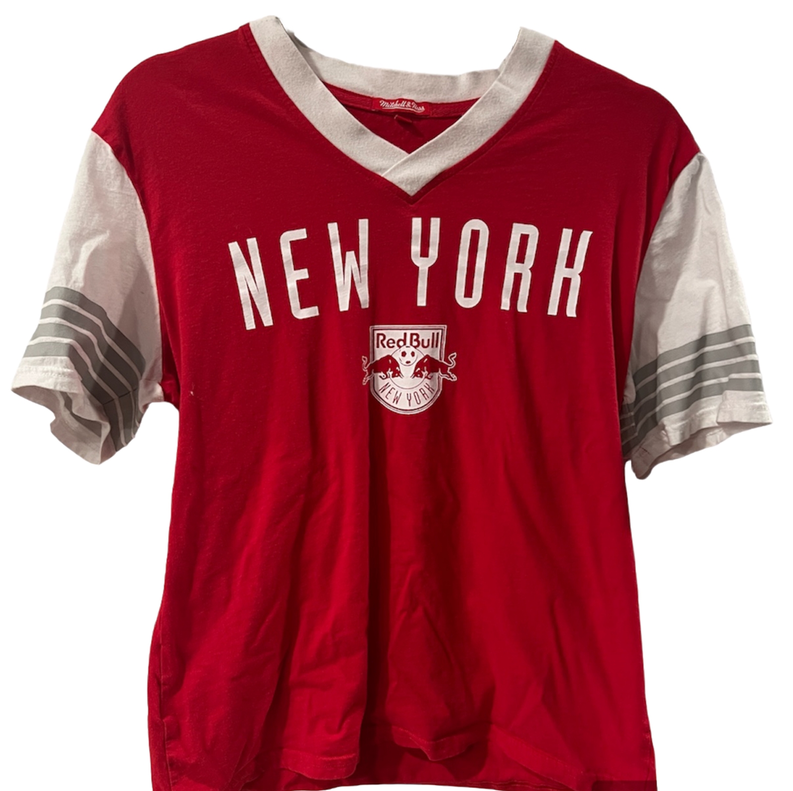 New York Red Bulls Shirt Womens Size L Tee Mitchell And Ness  MLS T-shirt Soccer