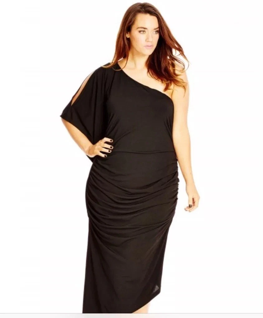 City chic top one shoulder dress