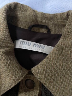 MIU MIU 1999FW Rib Trucker Jacket Wool Archive Size 40 Women