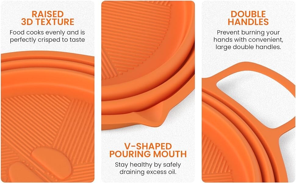 2 x Premium Air Fryer Silicone Liner Collapsible Silicone Air Fryer