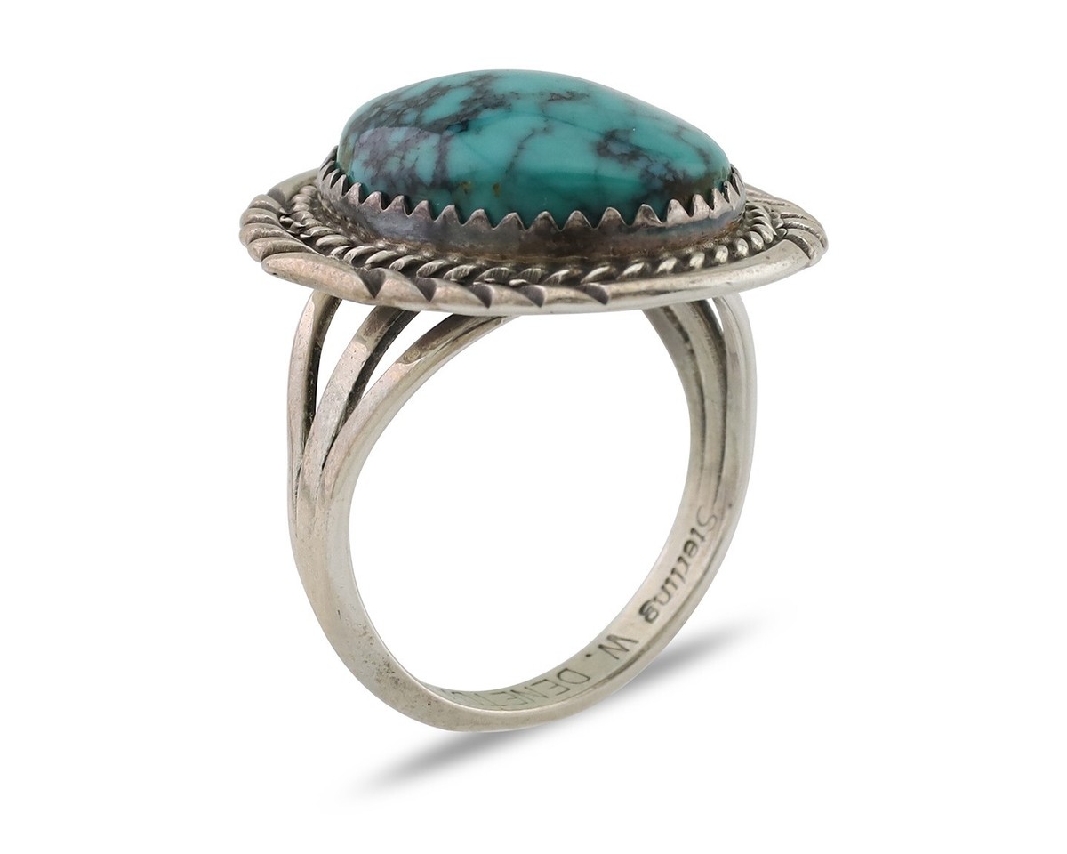 【ET】R.B turquoise SILVER 925 Indian Vintage Large Marked RB 925 Navajo Sterling Silver