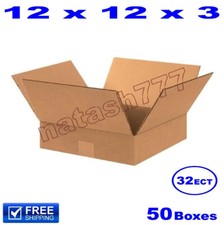 50 - 12x12x3 Cardboard Boxes 32-ECT Mailing Packing Shipping Corrugated Carton