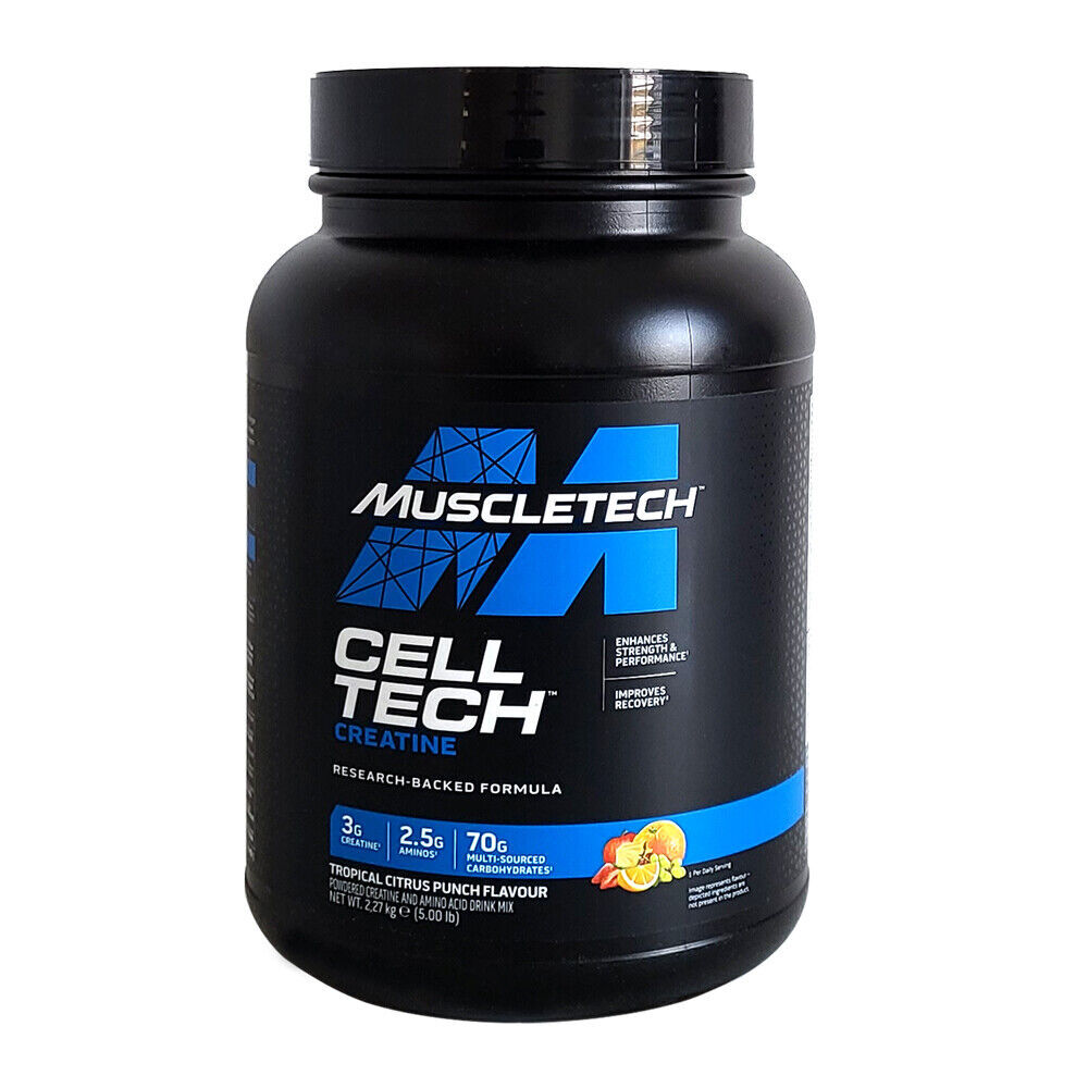 ( 24,22€/ KG) MuscleTech Celltech Cell-Tech Creatina 5LB 2,27 KG Creatina +Bonus