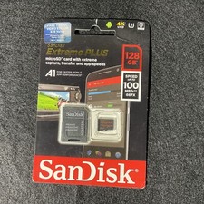SHIPS FAST SanDisk Extreme PLUS MicroSDSQ Card Adapter 128GB SDSQXBG-128G-GN6MA