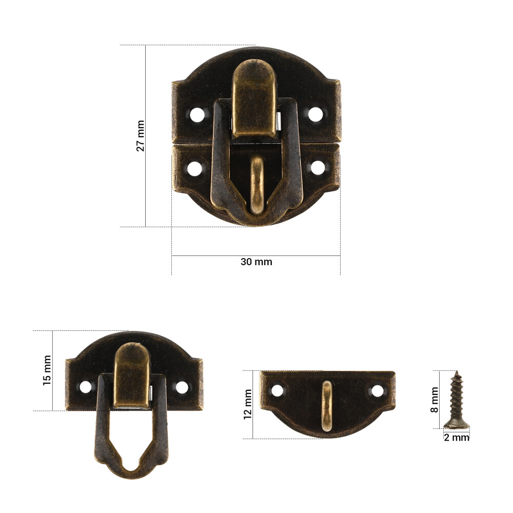 LBTODH 2-Pack Retro Duckbill Toggle Latches - Antique Style Hasp For Jewelry Box, Cabinet & Toolbox - View #9