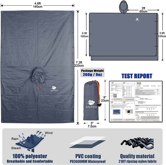 anyoo waterproof rain poncho