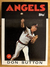 1986 Topps Don Sutton Baseball Card #335 Angels HOF Pitcher Mid-Grade O/C