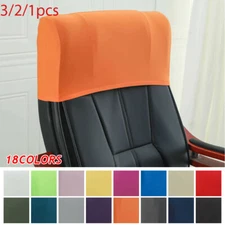 Chair Back Protection Backrest Slipcover Elastic Head Pillow Cover Solid Color