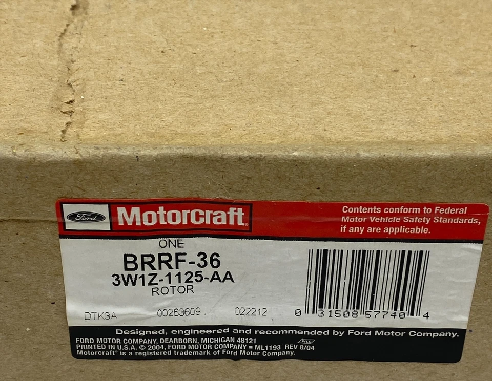 Rotor de freno de disco Ford 3W1Z-1125-AA Motorcraft BRRF-36 se adapta a 03-11 Crown V, más Foto 2 de 4