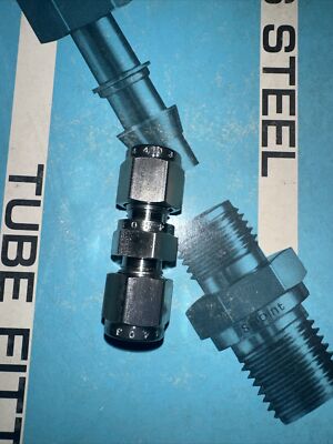 S-JOINT STAINLESS STEEL UNION  1/4'' TUBE OD SWAGELOK REF SS-400-6 *NEW*