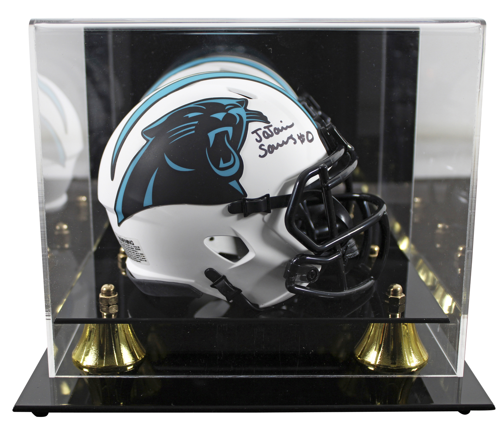 Ja'Tavion Sanders Autographed Signed Carolina Panthers Panthers Lunar Speed Mini Helmet W/ Case BAS Witnessed 