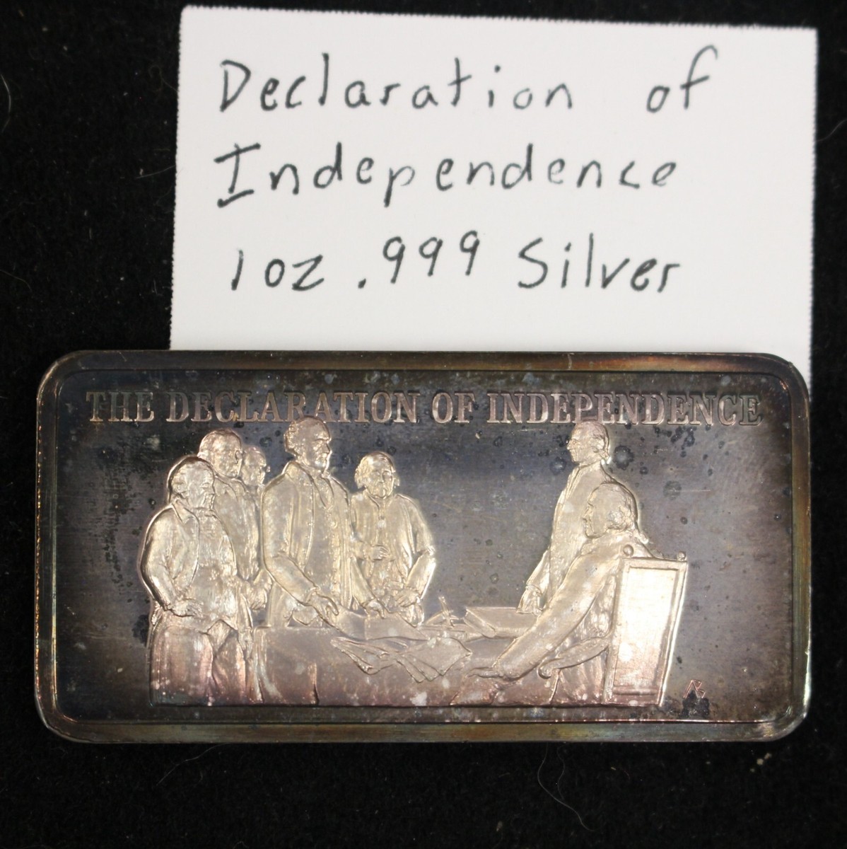 1973 Hamilton Mint America's Greatest Events 1oz Bar - Declaration