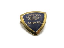 Vintage Amway Pin Blue & Gold Tone