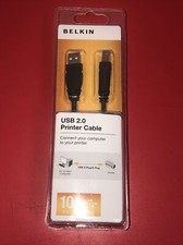 Belkin USB 2.0 Printer A/B Cable Gray 10ft Brand New Factory Sealed