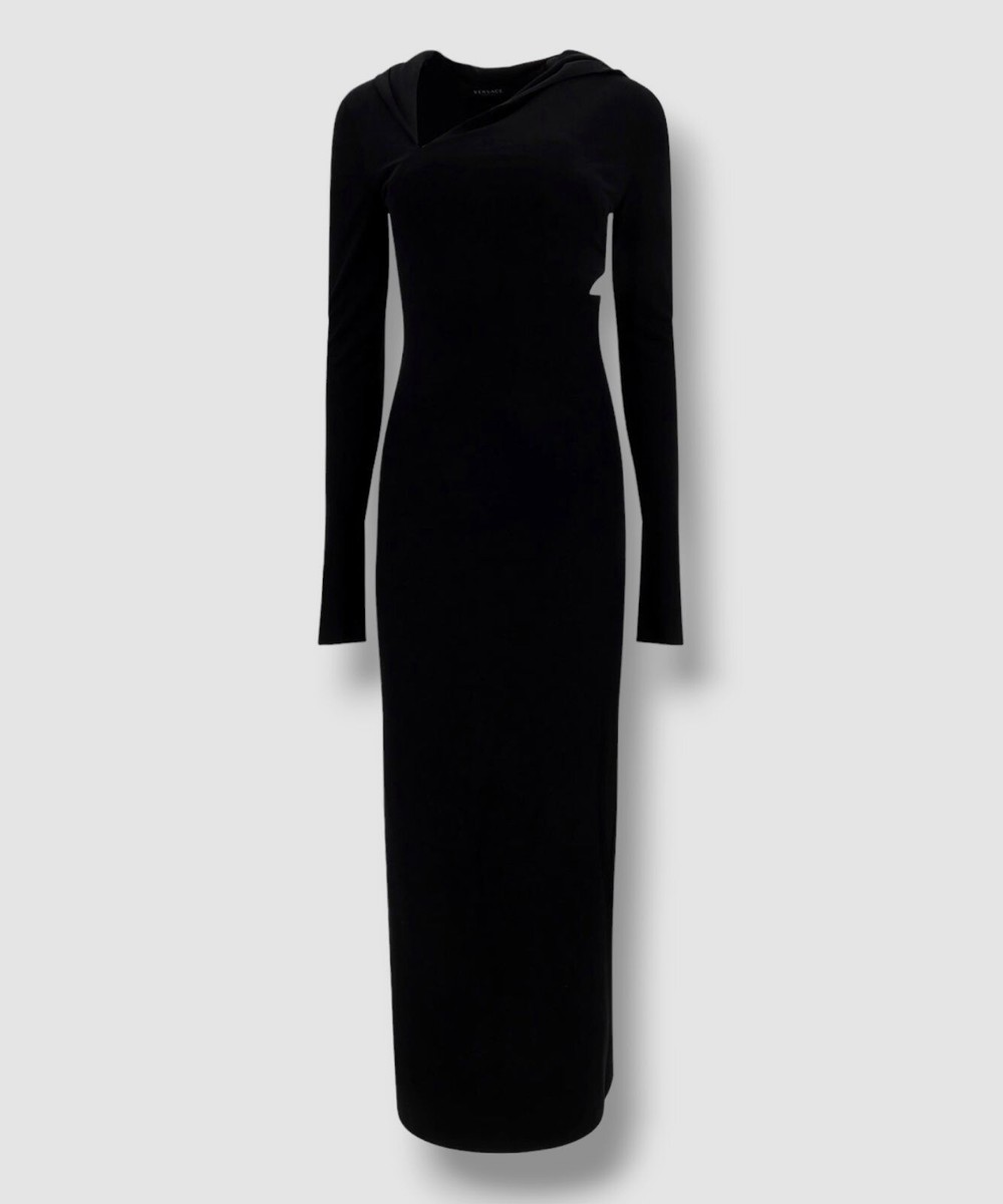 ワンピース VERSACE Long cut-out hooded dress Black Versace cut-out Hooded Maxi Dress | Black | FARFETCH