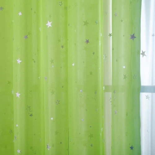 Elegant Star Printed Sheer Curtains Rod Pocket Fresh Tulle Voile Gauze 1 Panel - Picture 20 of 48