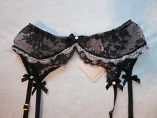 NWT Agent Provocateur GARCIA Black Pink Suspender AP3 Medium, retail 170