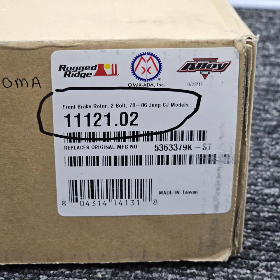 Rotor de freno delantero Omix 11121.02 de acero inoxidable para modelos Jeep CJ5 1978-1983 Foto 4 de 4