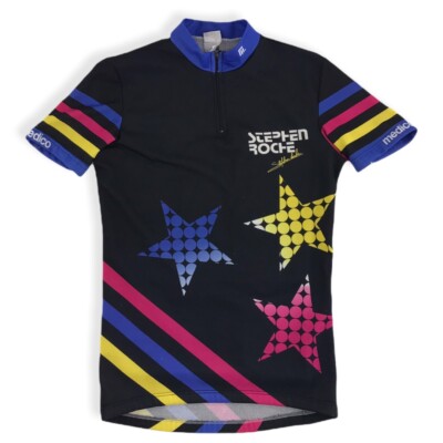 Medico Stephen Roche Vintage Cycling Shirt Size Approx M Cotton 50cm Bicycle Bike Jacket IY25