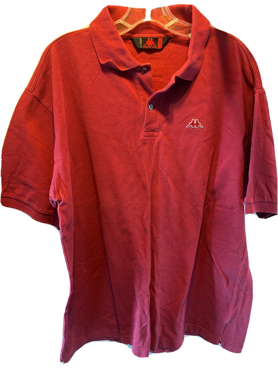 Robe Di Kappa LA POLO Men s XXL Maroon short sleeve 1 4 button cotton polo shirt