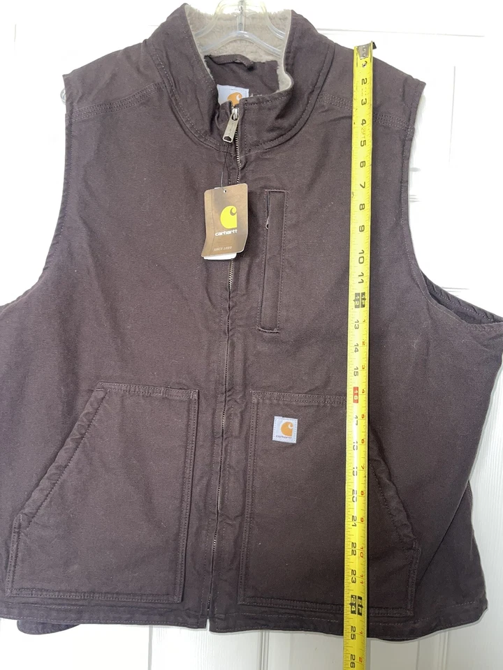 Carhartt Washed Duck Sherpa-Lined Mock-Neck Vest- New with Tags XXL (20) - Image 2 of 4