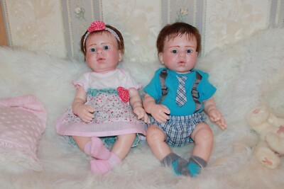 Reborn anatomically correct Blinkin Boy and Girl, by artist Linda Wiseman