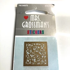 8 Monogram “S” Mrs Grossman's Stickers Gold Paper Whispers Lasercut 1998