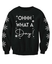 Oh What a Day Adults Harvey Christmas Printed Sweater Sweatshirt