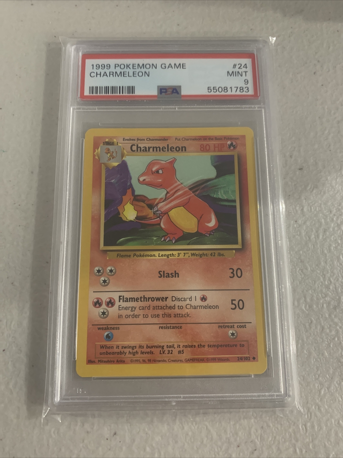1999 Pokemon Game Charmeleon #24 PSA 9 Mint Pokémon WOTC Non Holo 368