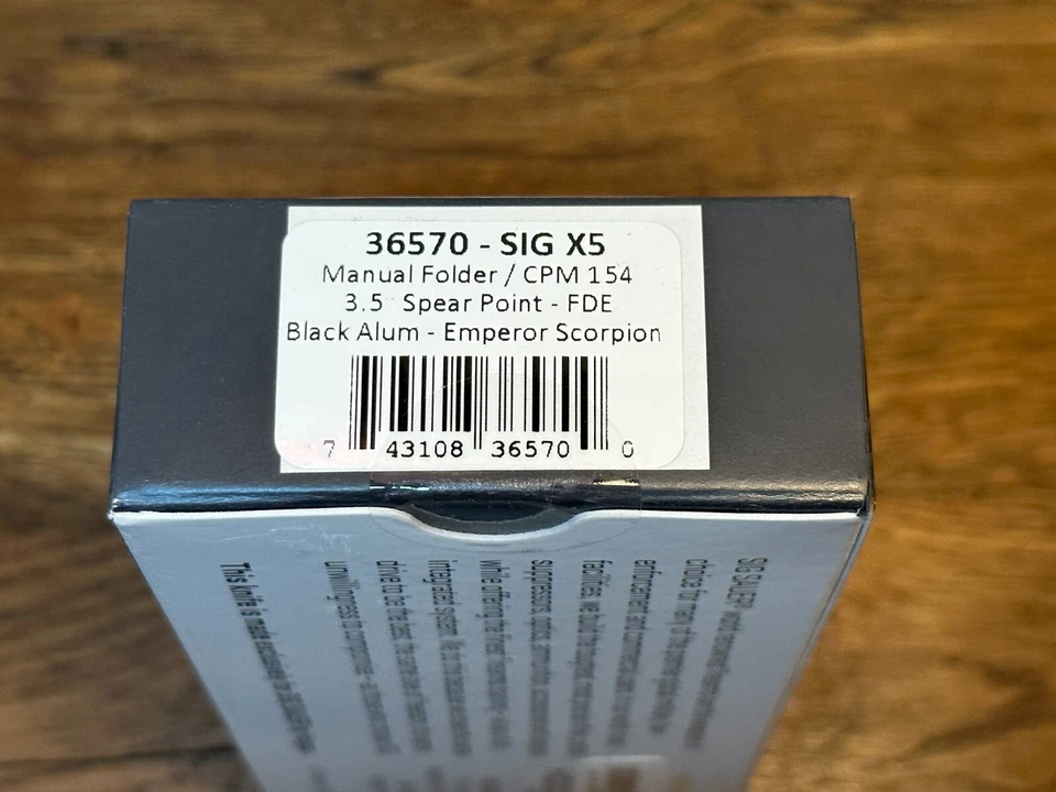 NUEVO CON ETIQUETAS Cuchillo Hogue SIG X5 Emperador Escorpión Aluminio / G10, Hoja Lisa CPM154 36570 Foto 3 de 4