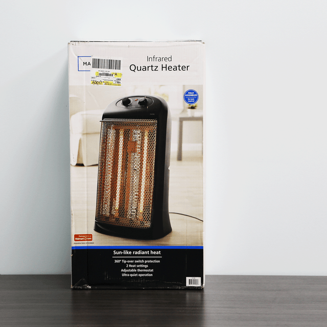 Mainstays HQ2000B Quartz Electric Tower Indoor Space Heater Black