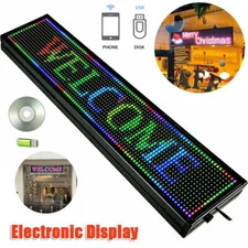 LED Sign 40" X 8"  Scrolling Message Display Board 7 Color Programmable
