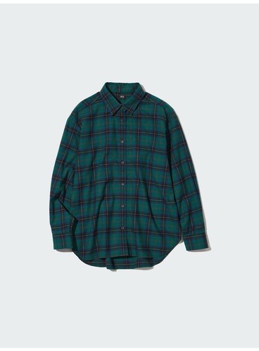 Neu Uniqlo Damen kariertes Flanellhemd Gr. L marine/grün NEU! Weihnachtsfarbe